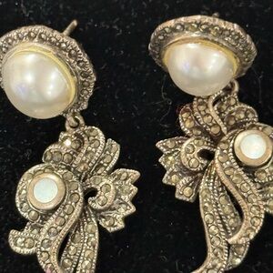 Elegant Pearl and Silver Earrings